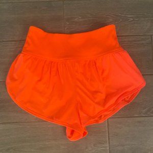 FREE PEOPLE MOVEMENT game time shorts (color: bright orange. size: medium)